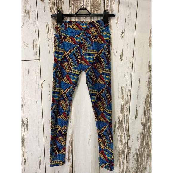 Red/Blue/Yellow LuLaRoe Leggings One Size - Picture 1 of 4